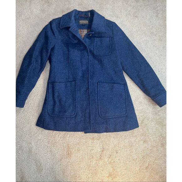 Pendleton Jackets & Blazers - Pendleton Women’s Wool Jacket Blue Plaid Lined Size 6 Vintage